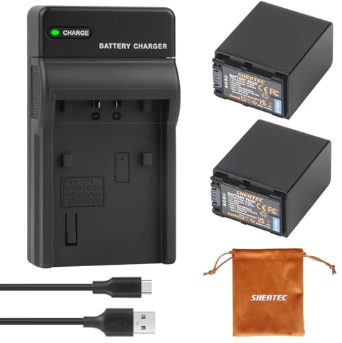 Shentec 7.4V LI-Ion Batería de la cámara NP-FV100A,Compatible con Sony PXW-X70 FDR-AX33 FDR-AX40 FDR-AX45 FDR-AX53 FDR-AX60 HDR-PJ675 NEX-VG30 NP-FV70A