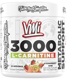 VMI Sports L-Carnitine 3000 Powder | 3000 mg L-Carnitine | Metabolic Support Maximum Absorption Formula | Great Taste for Men & Women | 30 Servings (30 Servings, Strawberry Kiwi)