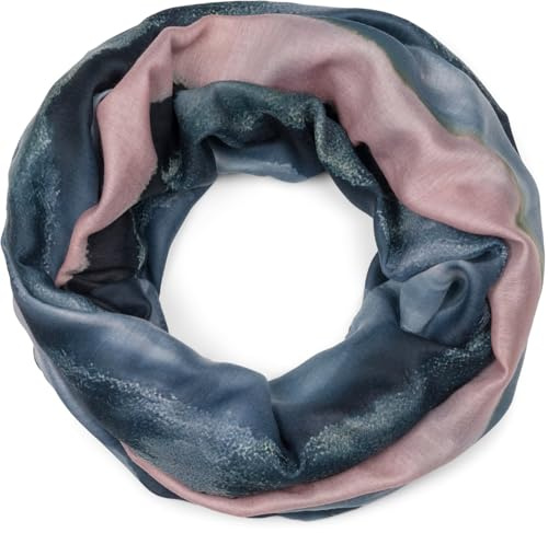 styleBREAKER Damen Loop Schal Aquarell Farbverlauf Viskose | Weicher Rundschal für Frühling und Sommer. 2- bis 3-mal flexibel um den Hals wickelbar. Kratzfrei, luftig und formstabil.