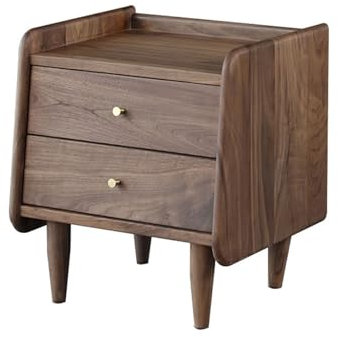 YCCHAH Mesas auxiliares para dormitorio, color nogal negro, mesita de noche, simple, moderna, pequeña, para apartamento, armario de almacenamiento, artículos esenciales para el dormitorio