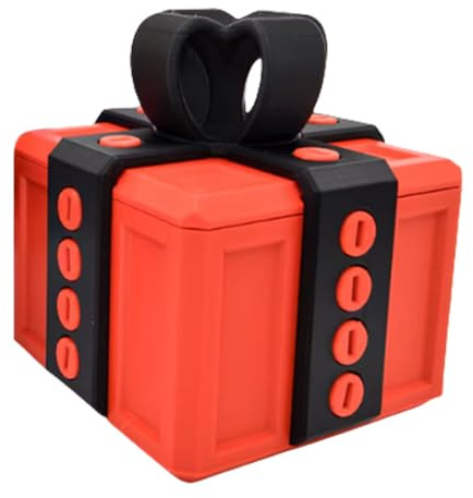 DAWCBVJQ -Druck Witzbox, 8.8cm Nervige Geschenkbox, Puzzle-Box, Streichspielzeug, Rot