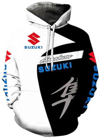 CCVQPF Sweats À Capuche pour Hommes Sweat-Shirts pour SU.ZU.K.I Pulls Imprimés Vêtements De Sport Hauts À Poches Vestes À Capuche Vestes D'entraînement Vêtements -A||XXL