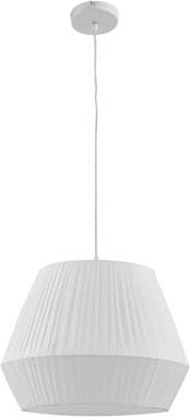 Lindby Pendelleuchte Vitore (Skandinavisch) in Weiß aus Textil (1 flammig, E27) - Deckenlampe Esstischlampe Hängelampe Hängeleuchte Wohnzimmerleuchte