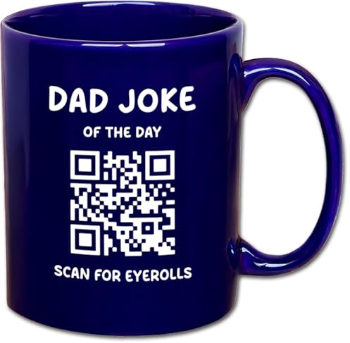 Daily Dad Joke Mug | Funny Coffee Mug Gift For Father's Day, Birthdays & Christmas, Best Daddy Ever QR Code Cup From Son, Daughter or Wife | New Hillarious Jokes Everyday