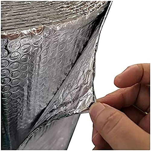 Thermal insulation film Save Energy Self Adhesive Heat Insulation Aluminum Foil Bubble Laminated Vapour Barrier Film Material For Heat Insulation Of Houses(Size:1m*20m),1m*20m