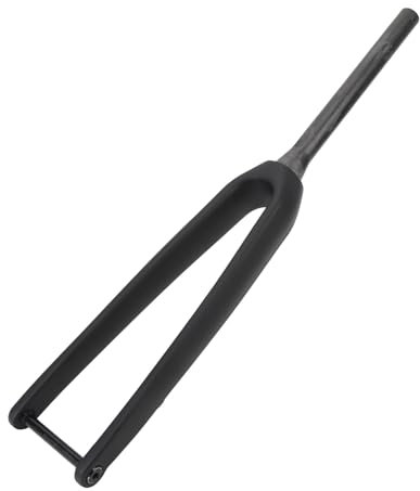 POENVFPO Améliorer la Fourche Avant en Fibre de Carbone pour Le Vélo de Route avec Une Vitesse de Dos de Rebond Réglable, 100x12 Mm à L'essieu, Décalage de 45 Mm, Compatible avec Un Pneu
