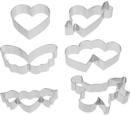 iplusmile 6 Pièces moule à biscuits cutter de biscuits biscuit de mariage biscuit de Cupidon Souples à gâteau en forme de cœur grand emporte-pièce en forme de cœur Acier inoxydable
