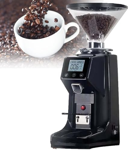 ZHIXUMM Moulin à Café Professionnel 200 W, Moulin éLectrique pour Grains De Café 500 G/1 500 G, 19 RéGlages De Mouture, pour Grains De Café, Noix, éPices, Graines, CéRéAles Black-500g