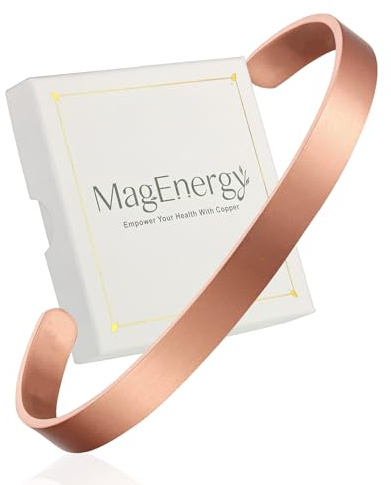 MagEnergy Unisex Kupferarmband flexibel verstellbar aus massivem Reinkupfer | 99,99% massives Reinkupfer, flexibel verstellbar. Handgefertigt, mit Geschenkbox geliefert, hautverträglich für den Alltag.
