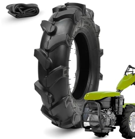 Pneu 3.50-8 4PR + chambre à air | Kit de pneu renforcé TM pour motoculteurs, cultivateurs rotatifs et tondeuses