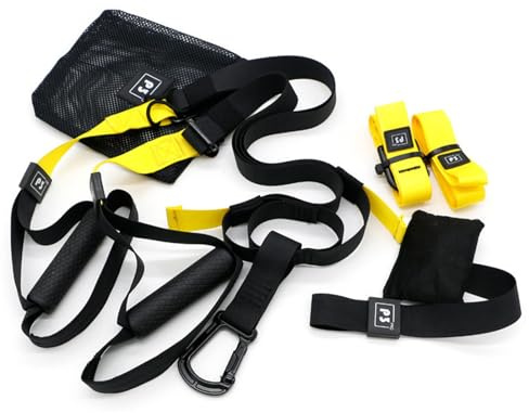 Verstellbar Schlingentrainer Set, Sling Trainer, mit Türankerbefestigung & Verlängerungsband & Hilfsgurt & Aufbewahrungsbeutel & Übungsleitfaden, für Fitness Zuhause, Training Zuhause