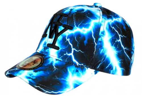 Casquette Enfant Bleue et Noire Eclairs Streetwear Eklyr NY 7 à 12 ans