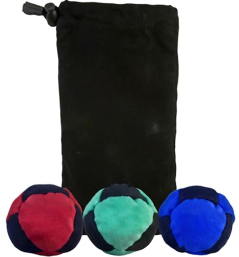 LILIHOT 3PCS Footbag Hacky Sack Kompakt & Leicht, Gut Transportierbar Hacky Sack Ball für Freizeit & Sport, Abriebfest Hackisack Bälle Klassisch Jonglierbälle für Anfänger & Profis Sandsäckchen(F)