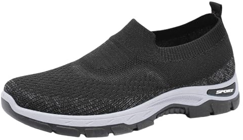 krxodiuoiy Baskets orthopédiques à enfiler pour homme - Chaussures de sport pour diabétiques - En maille respirante - Antidérapantes - Chaussures d'été légères - Chaussures de loisirs confortables