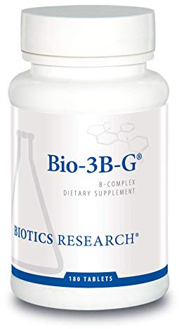 Biotics Research Bio-3B-G Vitamin B Complex, Vitamin B Complex Supplement for Stress, Energy and Adrenal Health Gluten Free Supplement 180 Tablets