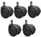 WAGNER Roulettes de chaise de bureau/Roulettes pivotantes - DUR - kit de 5 parties - diamètre Ø 50 mm, freiné par intervalles, axe 11 x 20 mm, capacité de charge 50 kg/roulette - 02500161