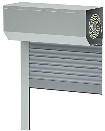 Vorbaurollladen SK45, grau, Aluminium BxH: 80x130 cm, Gurt - 39er Lamelle - Sondermaße möglich