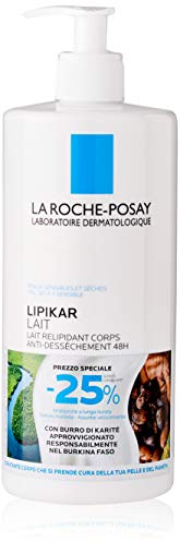La Roche-Posay Lipikar, Latte Corpo Idratante, Per Pelli Sensibili, Effetto Anti-Secchezza, Risultato Idratante, Formula con Niacinamide e Burro di Karité, 75 ml