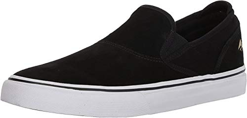 Emerica Herr Wino G6 Slip-on skatesko, svart vitt guld, 44.5 EU