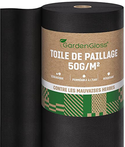 GardenGloss® 100m2 Weed Control Membrane (50gsm) - Water Permeable and Tearproof Weed Barrier Fabric - Weed Control Fabric with High UV-Stabilisation (100m x 1m, 1 roll)