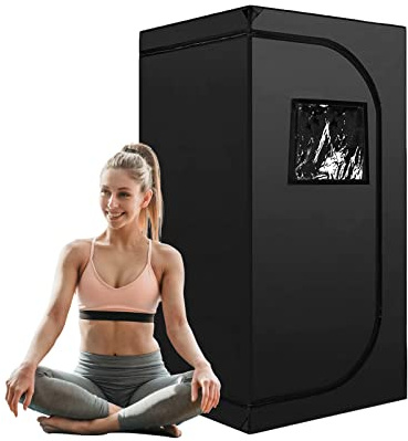 ZONEMEL Portable Sauna Tent, Full Size 1 Person Home Spa Tent for Relaxation Detox Therapy (Steamer Not Included- Black, 55.1X31.5X31.5)