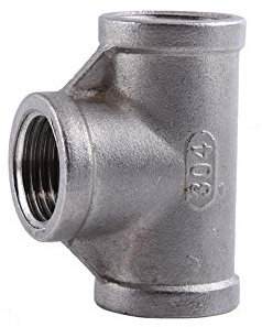 Raccords de tuyaux filetés femelles à 3 voies en acier inoxydable 304 1/2 1/4 connexion de tuyau fileté(1/2 '' 52MM)