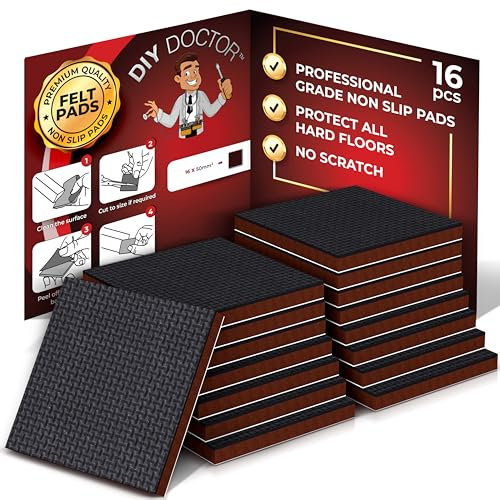 DIY Doctor Rubber Feet for Furniture (16 Pack) – Protect Wooden Floors & Furniture – Chair Leg Floor Protectors – Sofa Feet Pads for Scratch-Free Floors