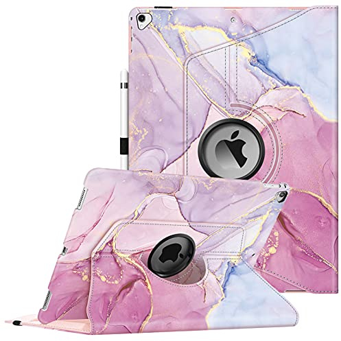 Fintie Rotierende Schutzhülle für iPad Pro 12,9 Zoll 2017/2015 (altes Modell, 2. & 1. Generation), 360 Grad drehbarer Ständer, schützende Rückseite, unterstützt Auto Wake/Sleep, verträumter Marmor