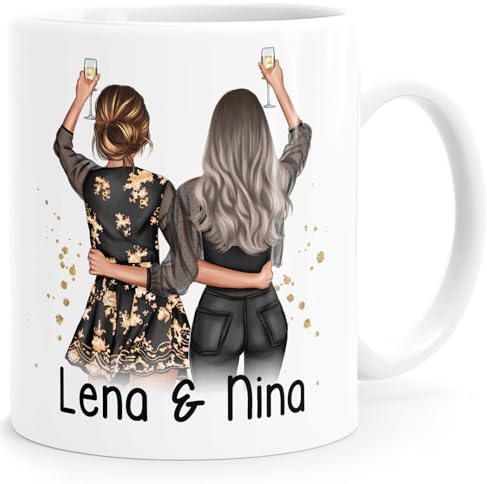SpecialMe® Tasse beste Freundin personalisiert Geschenk Schwester Mama Freundschaft Friends BFF Weiss Keramik-Tasse