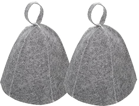 2pcs Felt Sauna Hat, Thickened Grey Shower Cap, Comfortable and Durable, Protects Hair from Steam and Heat, Ideal for Home, Hotel, Gym Sauna Use