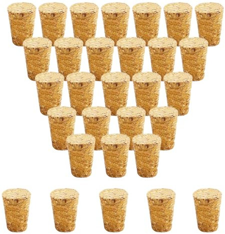 30 Stück konische Korkstopfen aus Holz, Weinkorken, wiederverwendbar, Dichtungsstopfen für Flaschenbar, DIY, Handwerk, Küchenzubehör (20 x 15 x 35 mm)