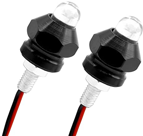 Biqing 2 x Motorrad-Kennzeichenbeleuchtung, 12 V LED, Kennzeichenbeleuchtung, Schraubenbeleuchtung, 6 mm, passend für alle Motorräder (bunt)