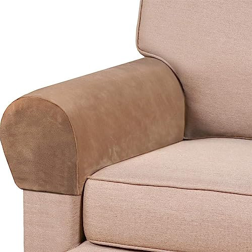 YCDZSW Armlehnenbezüge,Armlehnenschoner, Elastische Armlehnenbezüge, Armkappen, für Sessel, Sofa, Sessel, Couch Stretchy Armlehnenbezug (Leder,2 Sets, 4 Stück)