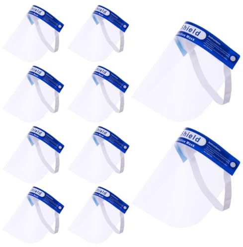 EIHI Gesichtsschutz, 10 Stück Face Shield mit Anti Beschlag Visier Gesichtsschutz und angenehmem Dank Polsterung- Gesichtsschutzschild, Faceshield, Visier, Spuckschutz