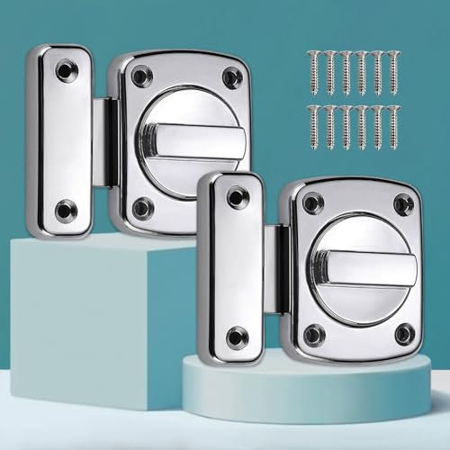 ANTEISI Serrure de renfort de porte intérieure, loquet de porte de salle de bain en alliage de zinc, serrures coulissantes anti-inertie pour porte intérieure, serrure de porte française de salle de
