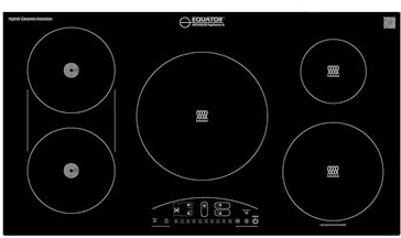 Equator - Cocina eléctrica híbrida de cerámica de 36 pulgadas, 5 quemadores, 220 V