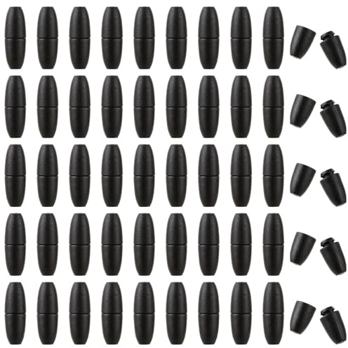 Molain 50 Stück Break Away Sicherheitsverschluss, Kunststoff-Perlenverbinder Armband Verschlüsse Kettenverschlüsse zum Basteln für Halskette Armband Lanyard Schmuck DIY Craft Making(Schwarz)