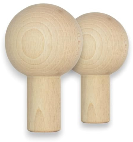 GRIPNATIC Maniglie sferiche per FingerPeg 1.0 - Un paio di impugnature sferiche da arrampicata per Pegboard - Bastoni sferici in legno Φ76 mm - FingerPeg 1.0 Maniglie di espansione per allenamento del