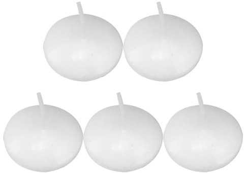 Swimming Pool Floating Candles, 5 Pack Waterproof Flameless Floating Tealights, Romantic Warm White Lighting Tealights Candles, Portable Flickering Flameless Candles, for Pool & Wedding Decor