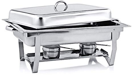 XMWOEIX Chafing Dish in Acciaio Inox, Set di Chafing Dish scaldavivande, Set di Chafing Dish per Catering, scaldavivande a Buffet con Telaio Pieghevole, per Catering a Buffet