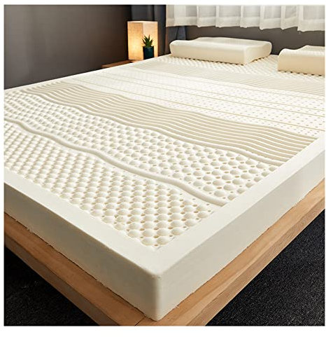 KUGGKKTP Matratzenauflage aus 100% organischem Memoryschaum aus Naturlatex, atmungsaktiv und komfortabel, langlebig und knitterfrei, Naturlatexmatratze, 7,5 cm dick, 90 x 200 cm