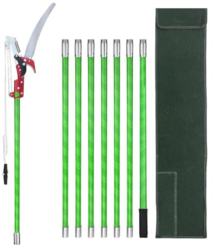 Hanured 8 m Svettatoio Telescopico Manuale,Troncarami Manuale, per Tagliare Segare Rami Boschi Alberi in Altezza