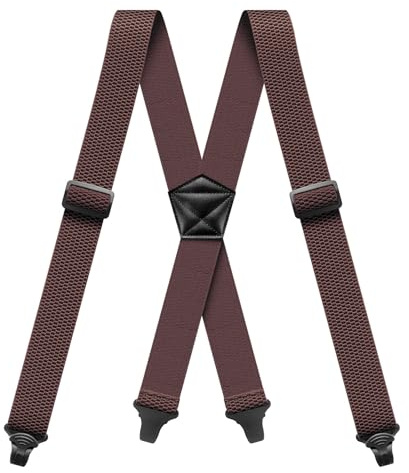 Mens Braces for Trousers 4cm Wide X Style 4 Plastic Clasps Suspenders | Braces Trousers Suspender Under Clothes Heavy Duty adjustable Elastic for Business Party Work Jeans Daily Ski Sports Pants