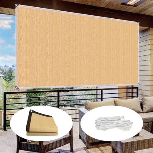 Grande vela ombreggiante da 6 m x 8 m, con occhielli rinforzati, tasso di ombreggiatura del 90%, per giardino, patio e serra, parasole per piante e fiori, perfetta per cortile e pollaio, colore: