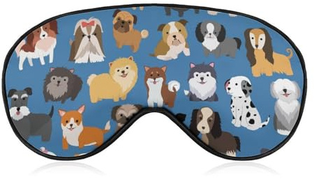 Bequemer Augenschutz für die Nacht, süßes Hundewelpen-Augenschutz, weiches elastisches Band für Damen und Herren
