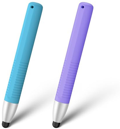 Vancle 2 Stück Tablet Stift für Kinder,Kinderfreundliche Stylus Stifte für Touchscreens,für alle iOS und Android Handys Tablets,Kindle,iPad,iPhone(Blau/Lila)