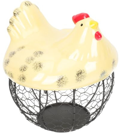 ABOOFAN Cesto Porta Uova Metallo Forma Di Gallina Confezione Decorativa Per Uova e Alimenti Per Cucina e Casa Pratico e Versatile Design Creativo Con Rete Mesh e Vintage