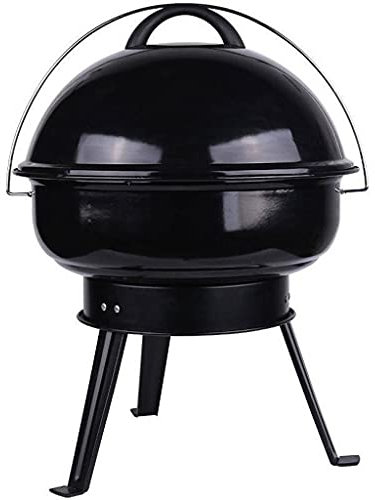 PNAJFUEL Barbecue in Acciaio Inossidabile Barbecue Portatile Rotondo a Carbonella per Patio Giardino Campeggio (Nero) Barbecue