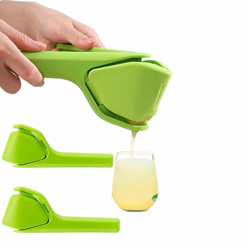 Lot de 3 presse-agrumes manuel, design pliable, économise de l'espace de rangement, 23 x 9 x 4 cm (vert)