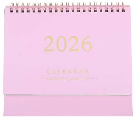 TOYANDONA Calendario de escritorio 2025-2026: calendario de escritorio de pie de julio de 2025 a diciembre de 2026, planificador de escritorio abatible de 18 meses, encuadernación de doble alambre y